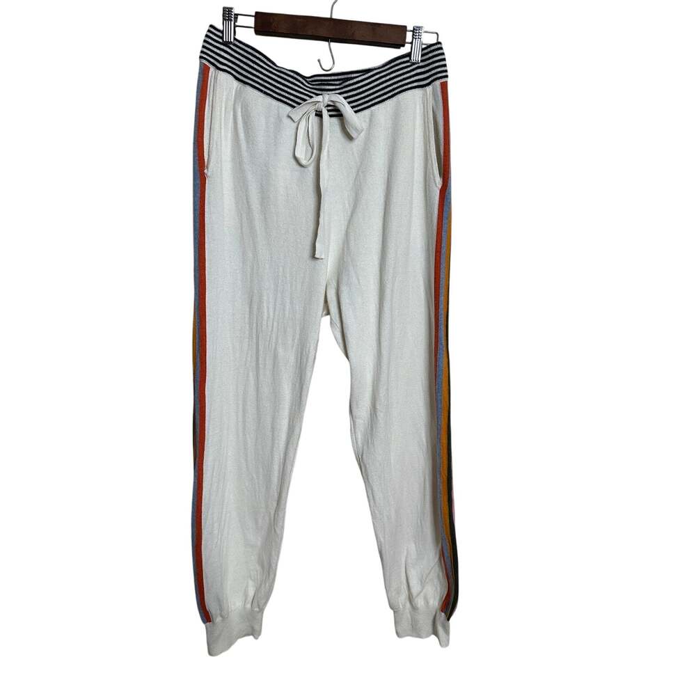 Faherty Surf Jogger Womans XL Cotton Cashmere Ivory Rainbow Stripe Lounge Pants